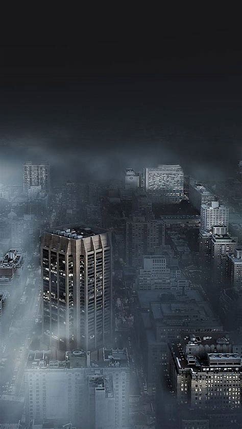 Download Foggy City Iphone Dark Wallpaper