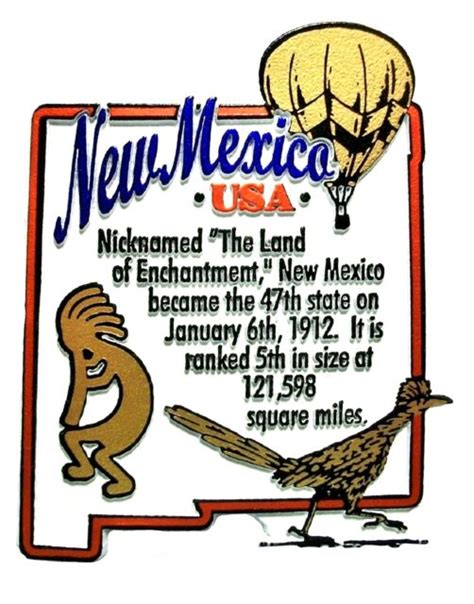 New Mexico The Land Of Enchantment State Outline Montage Fridge Magnet