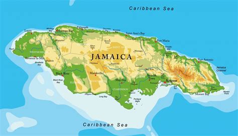 Jamaica is an island nation of the greater antillies, located in the northwestern caribbean sea, about 145 kilometers (90 miles) south of cuba and 191 kilometers (119 miles) west of the island of hispaniola, where haiti and the dominican republic are located. Map of Jamaica | Jamaica Flag Facts | What is Jamaica ...