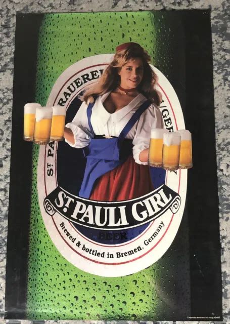 vintage st pauli girl beer poster advertising ad 30” x 20” sexy girl germany 14 96 picclick