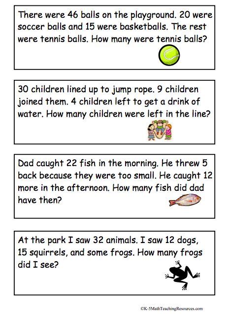 Two-step word problem cards that support 2.0A.1. | Multi step word