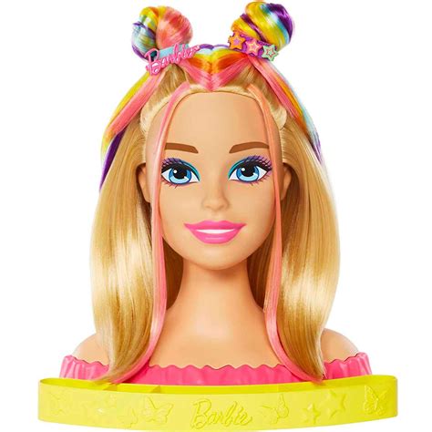 Barbie Deluxe Styling Head Blonde Rainbow Hair Element Expanse