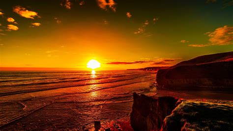 4k 5k 6k 7k Sunrises And Sunsets Sea Coast Sky Sun Horizon