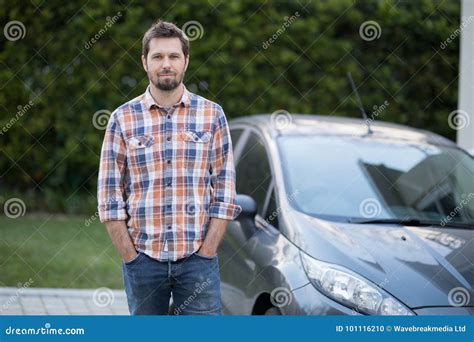 Man Standing Near The Car Stock Photo Image Of Trip 101116210