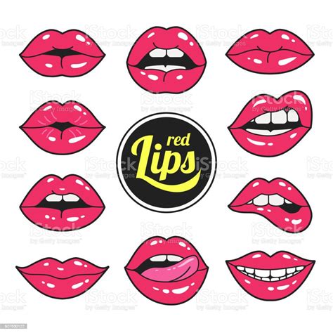 Lips Patches Collection Stock Illustration Download Image Now Istock