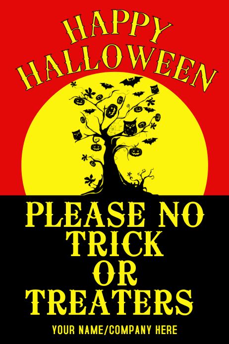 No Trick Or Treat Template Postermywall