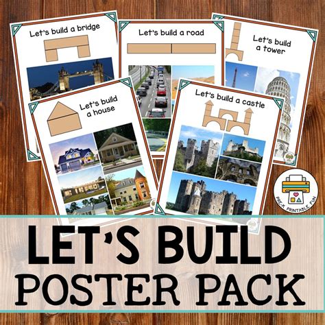 Lets Build Poster Pack Pre K Printable Fun