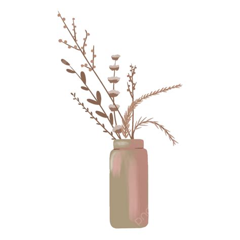 Dried Flowers Png Transparent Aesthetic Dried Flower With Cute Vase