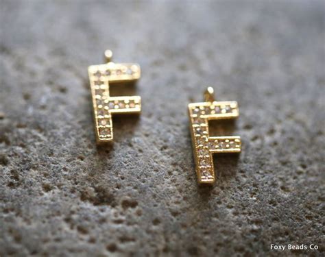 Letter F Unique Initial Alphabet Letters 24k Gold Plated With