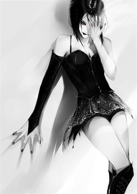 Black Dress Anime Girl Face Wallpaper 1440x2034 590268