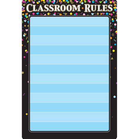 Smart Poly Chart Black Confetti Classroom Rules 13 X 19 Bundle Of