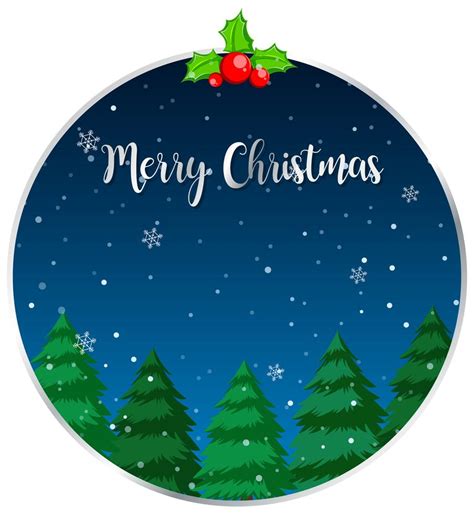 Circle Merry Christmas Card 293974 Vector Art At Vecteezy