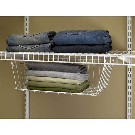 Closetmaid 17 Inch Wide Hanging Basket For Wire Shelving Closet Organizer White 75381562225 Ebay