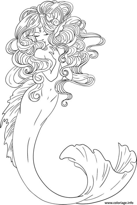 Coloriage Sirene De Mer Elegante