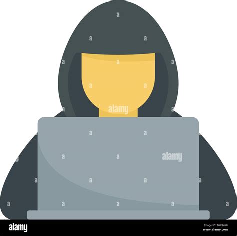 Hacker With Hood Icon Flat Illustration Of Hacker With Hood Vector