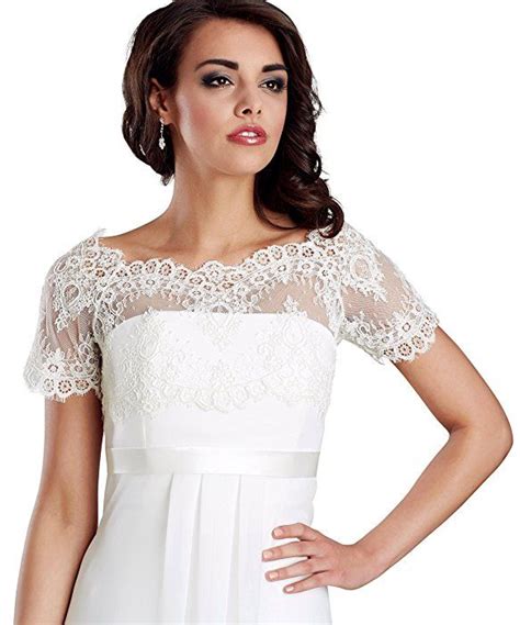 Second hand brautkleider | suchst du nach einem günstigen, aber dennoch qualitativ hochwertigem brautkleid? MGT-Shop Brautbolero Bolero Cape Brautstola Spitze in weiß ...