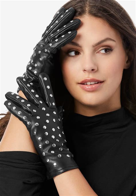 Studded Faux Leather Gloves Fullbeauty Outlet