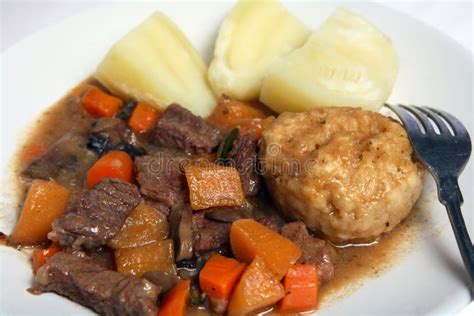 Beef Stew Suet Dumpling And Potatoes Stock Image Image 4289413