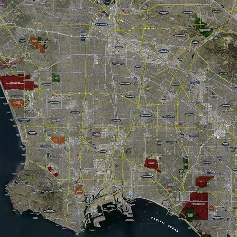 Los Angeles Rolled Aerial Map Landiscor Real Estate Mapping