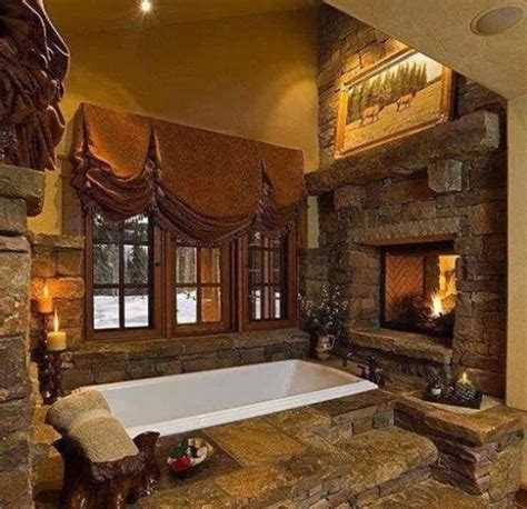 Our cabin and lodge bathroom accessories also include rustic cabinet hardware, drawer pulls and knobs, rustic cabin towel sets, hand carved wood toilet seats with bear, moose, elk and fish designs, rustic switch plates, outlet covers and rustic cabinet hardware. Log cabin bathroom | Log Home Living | Pinterest