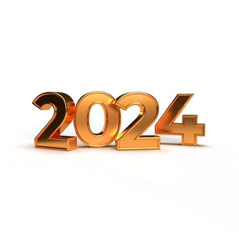 Feliz Año Nuevo 2024 Números Dorados 3d Con Texto De Lujo Png Dibujos