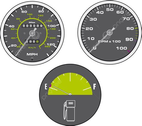 Illustration Of Tachometer And Speedometer Levels Power Control Vector