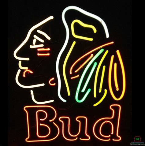 Bud Light Chicago Blackhawks Neon Sign Teams Neon Light DIY Neon