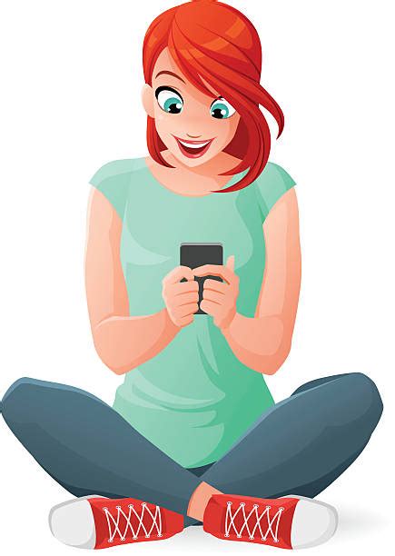 Girl Holding Phone Illustrations Royalty Free Vector Graphics And Clip