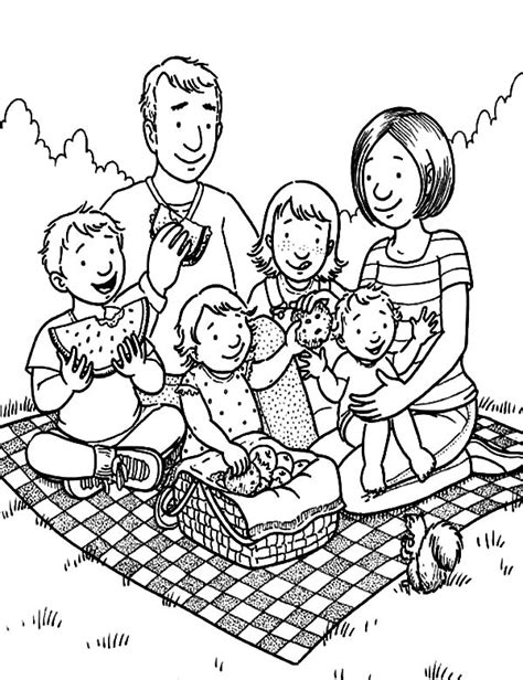 Write the name of a guest on each one, and don't forget to make your own! Family Holiday Picnic Coloring Pages - NetArt