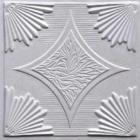 D201 Pvc Ceiling Tile 24x24 Glue Up Drop In White Pearl Faux Tin