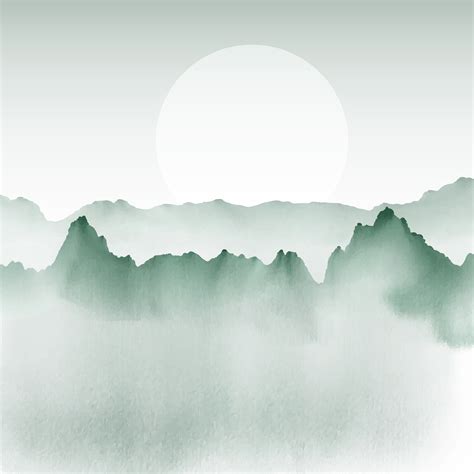 Hand Painted Mountain Landscape 229998 Vector Art At Vecteezy