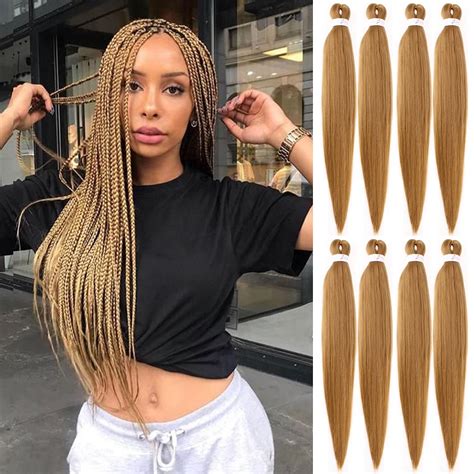 Buy Leeven 8 Packs Blonde Pre Stretched Braiding Hair 26 Inch Yaki