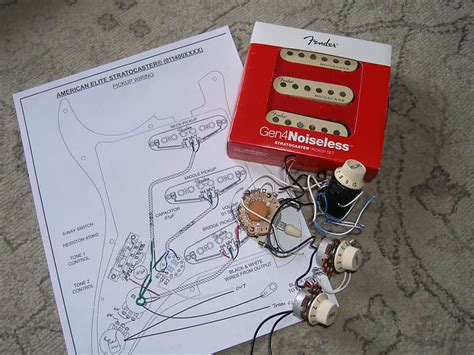 Fender Gen4 Noiseless Pickup Set With Pots And Wiring Diagram Reverb