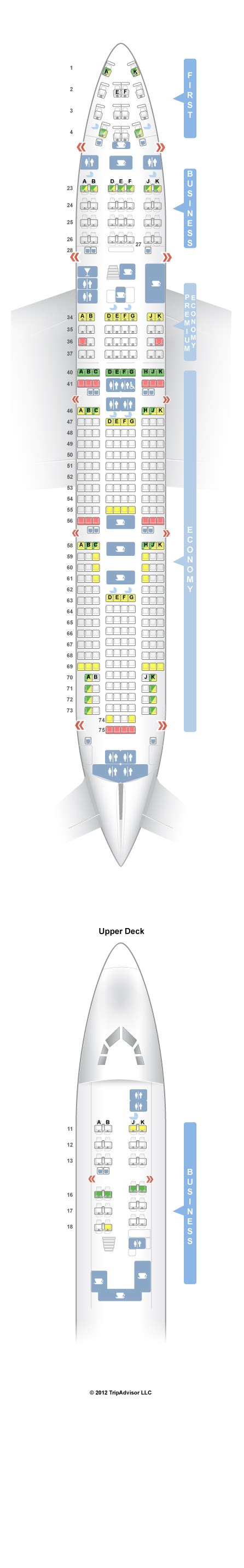 Seatguru Seat Map Qantas Boeing 747 438 744 Four Class