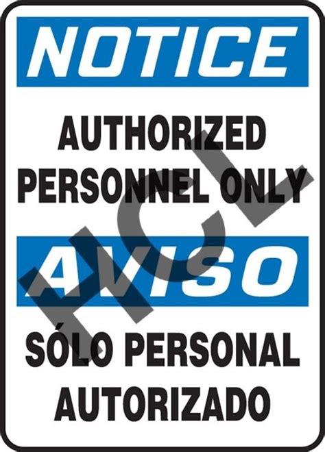 Notice Sign Authorized Personnel Only Hcl Labels