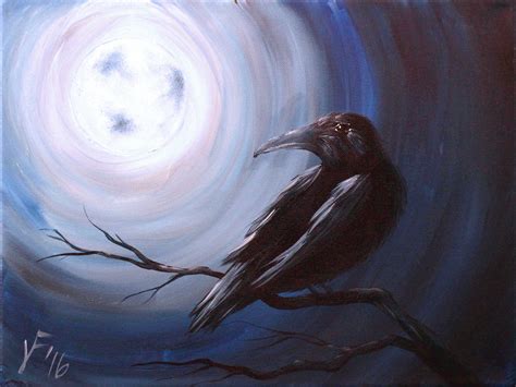 Midnight Raven 2016 Step By Step Acrylic Painting On Canvas For