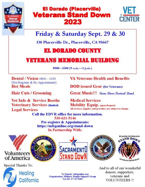 El Dorado Veterans Stand Down 2023 Placerville Ca Veteran Events