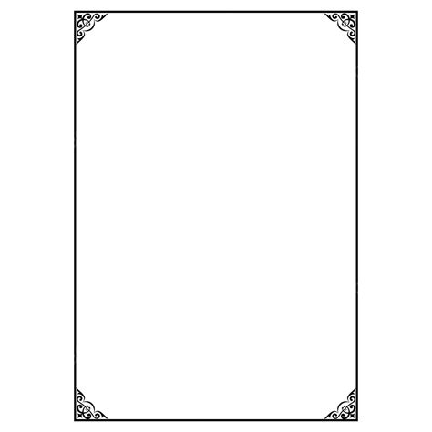 Black A4 Border Floral Corner Minimalism Black Border Borders Frames