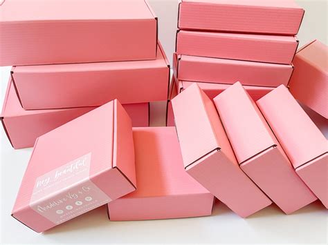 Pink Shipping Boxes Set Of 10 15 Or 20 Small Business Etsy