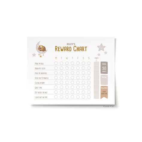 Kids Reward Chart Editable Printable Baby Dinosaur And Rainbows