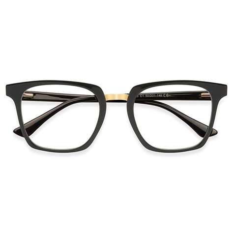 P2043 Rectangle Black Eyeglasses Frames Leoptique