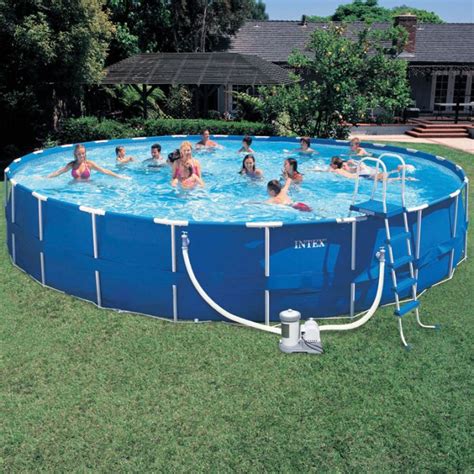 Intex Round Steel Frame Quick Pool 18 Ft X48 In