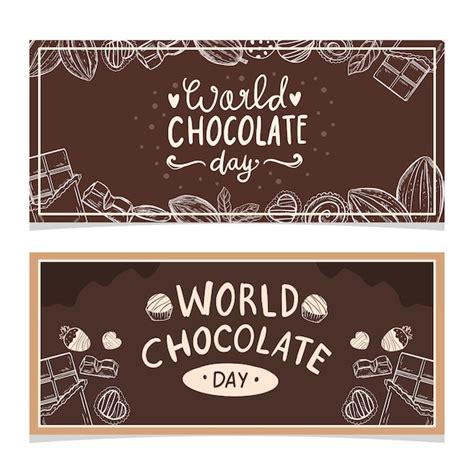 Premium Vector Happy World Chocolate Day Poster Banner Design Vector