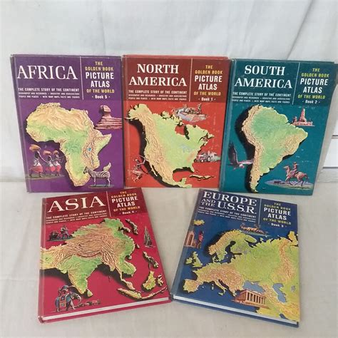 Lot Detail Vintage Set Of The Golden Book Picture Atlas Of The World