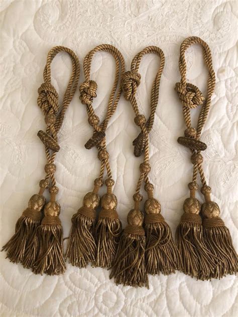 Antique French Metal Tassels Curtain Tie Backs Etsy