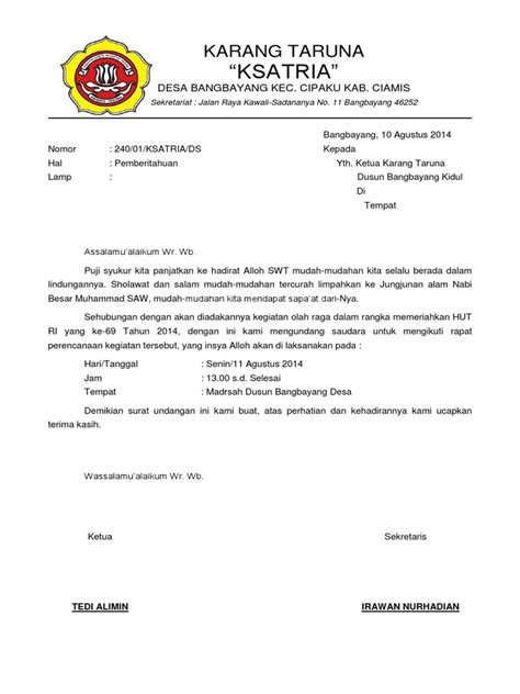 Download contoh surat undangan rapat bentuk.doc. surat KARANG TARUNA.docx