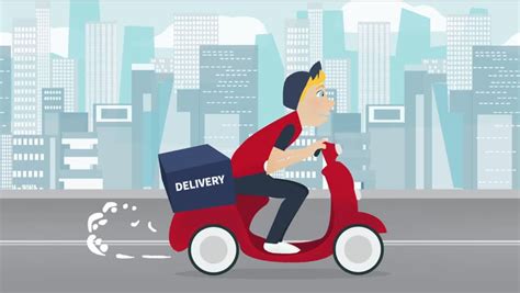 delivery service footage cartoon young man Stock Footage Video (100% ...