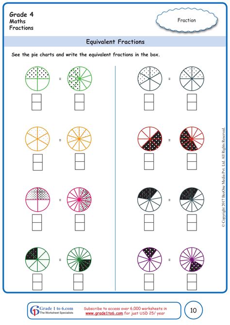 Equivalent Fraction Worksheets Grade 4 Fractions Worksheets Coloring