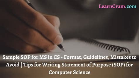 Sample Sop For Ms In Cs Format Guidelines Mistakes To Avoid Tips