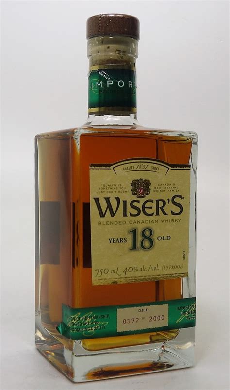 j p wiser s 18 year blended canadian whisky